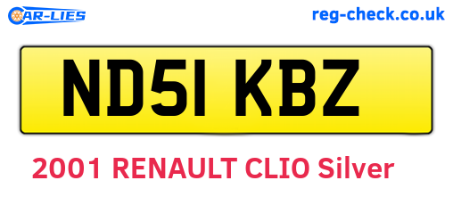 ND51KBZ are the vehicle registration plates.