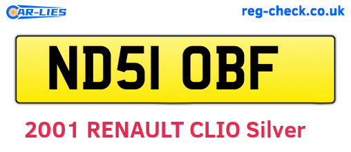 ND51OBF are the vehicle registration plates.