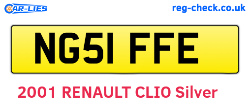 NG51FFE are the vehicle registration plates.