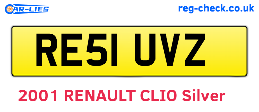RE51UVZ are the vehicle registration plates.