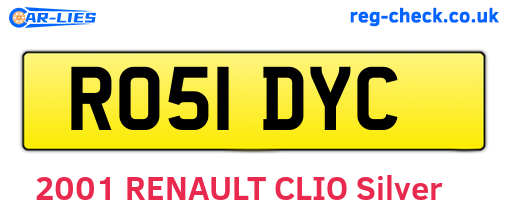 RO51DYC are the vehicle registration plates.