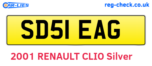 SD51EAG are the vehicle registration plates.