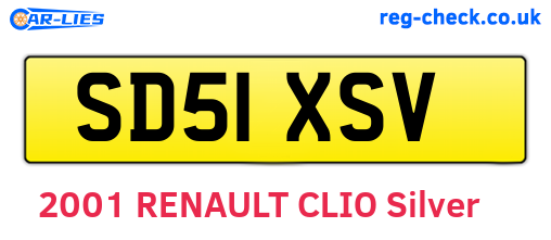 SD51XSV are the vehicle registration plates.
