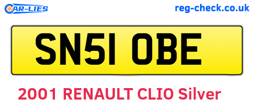 SN51OBE are the vehicle registration plates.