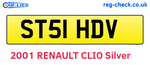 ST51HDV are the vehicle registration plates.