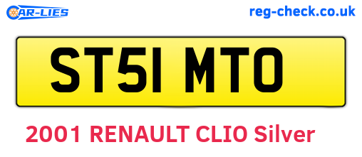 ST51MTO are the vehicle registration plates.