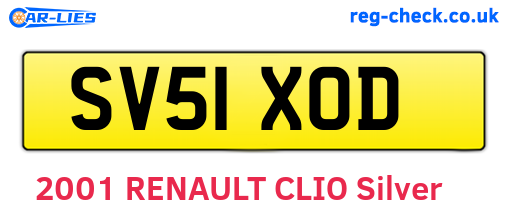 SV51XOD are the vehicle registration plates.