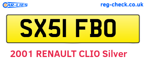 SX51FBO are the vehicle registration plates.