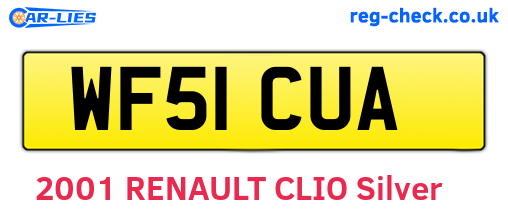 WF51CUA are the vehicle registration plates.