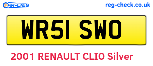WR51SWO are the vehicle registration plates.