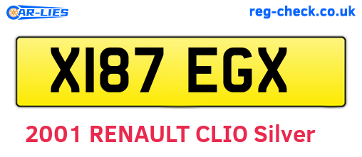 X187EGX are the vehicle registration plates.
