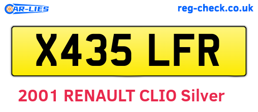 X435LFR are the vehicle registration plates.