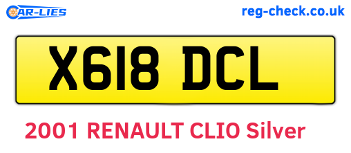 X618DCL are the vehicle registration plates.