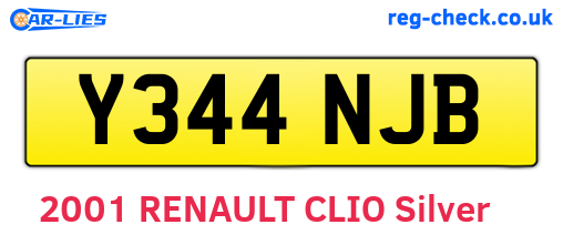 Y344NJB are the vehicle registration plates.