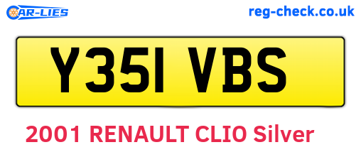Y351VBS are the vehicle registration plates.