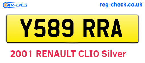 Y589RRA are the vehicle registration plates.