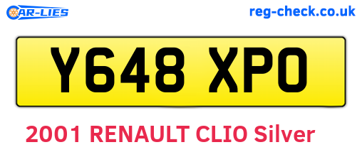 Y648XPO are the vehicle registration plates.