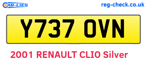 Y737OVN are the vehicle registration plates.