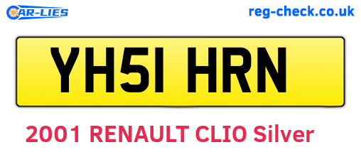 YH51HRN are the vehicle registration plates.
