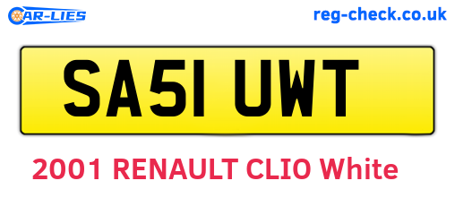 SA51UWT are the vehicle registration plates.