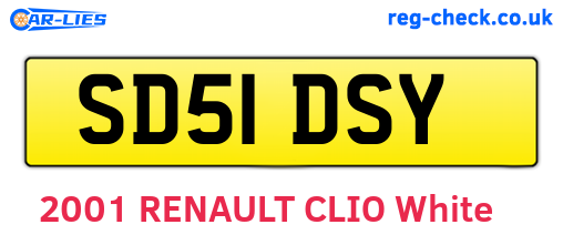 SD51DSY are the vehicle registration plates.