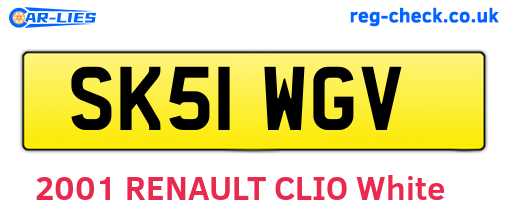 SK51WGV are the vehicle registration plates.