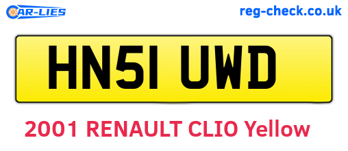 HN51UWD are the vehicle registration plates.