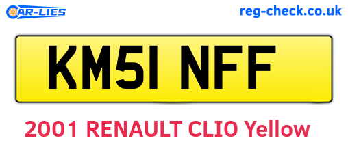 KM51NFF are the vehicle registration plates.