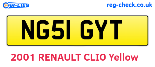 NG51GYT are the vehicle registration plates.