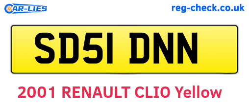 SD51DNN are the vehicle registration plates.