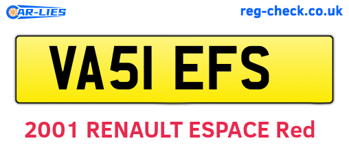 VA51EFS are the vehicle registration plates.