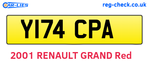 Y174CPA are the vehicle registration plates.