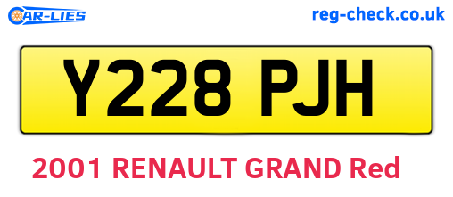 Y228PJH are the vehicle registration plates.
