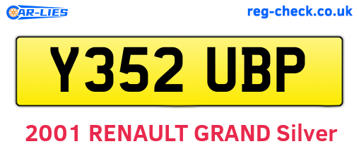 Y352UBP are the vehicle registration plates.