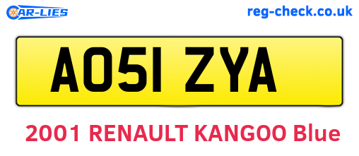 AO51ZYA are the vehicle registration plates.