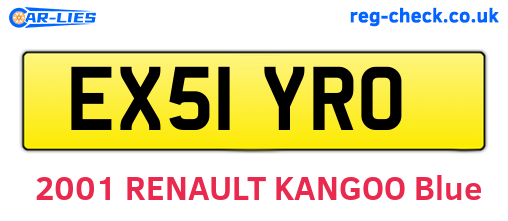 EX51YRO are the vehicle registration plates.