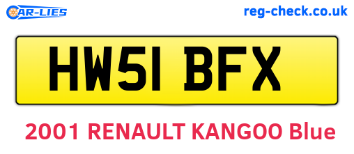 HW51BFX are the vehicle registration plates.