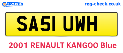 SA51UWH are the vehicle registration plates.