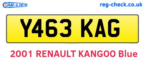 Y463KAG are the vehicle registration plates.