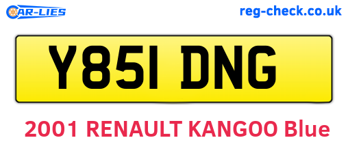 Y851DNG are the vehicle registration plates.