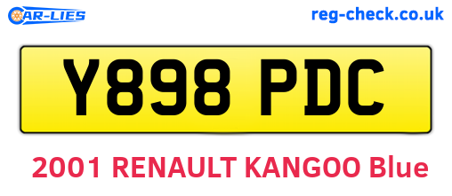 Y898PDC are the vehicle registration plates.
