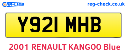 Y921MHB are the vehicle registration plates.