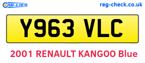 Y963VLC are the vehicle registration plates.