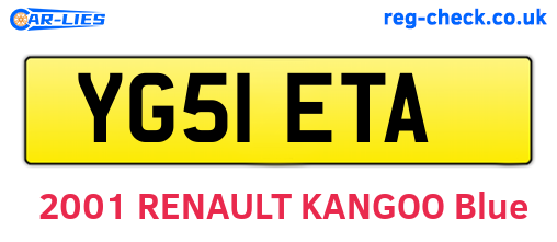 YG51ETA are the vehicle registration plates.