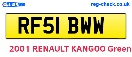RF51BWW are the vehicle registration plates.