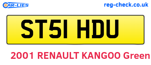 ST51HDU are the vehicle registration plates.