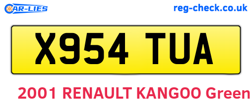 X954TUA are the vehicle registration plates.