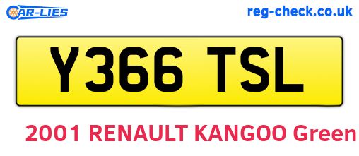 Y366TSL are the vehicle registration plates.