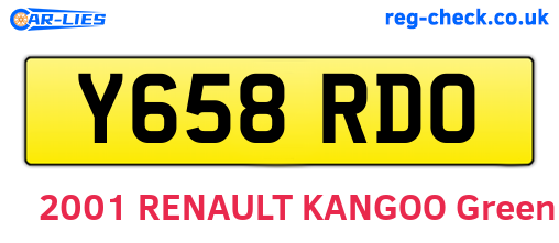 Y658RDO are the vehicle registration plates.