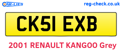 CK51EXB are the vehicle registration plates.